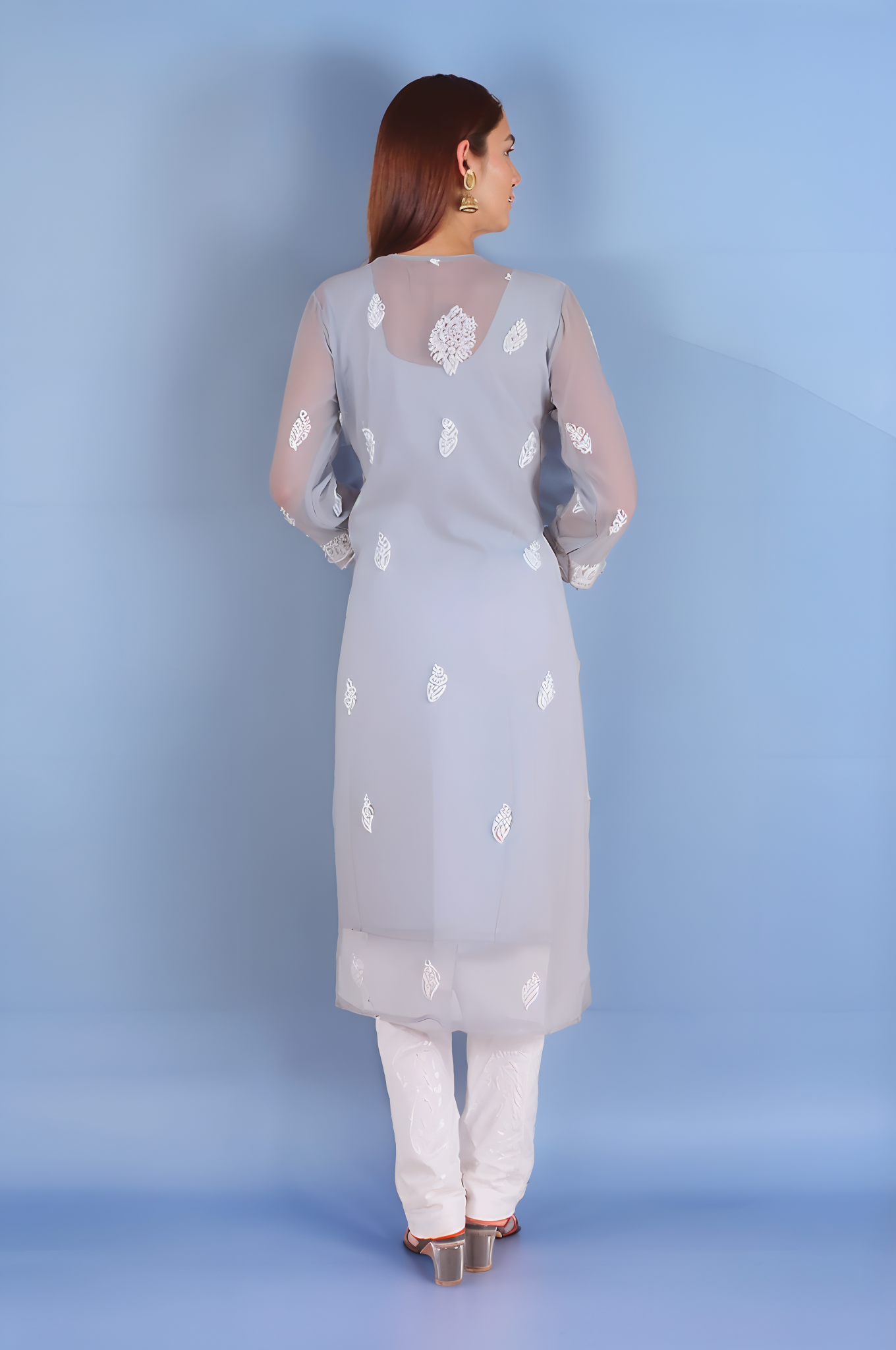 Georgette Chikankari Women’s Kurta with Lining – Elegant & Comfortable Ethnic Wear | Store Chikankari