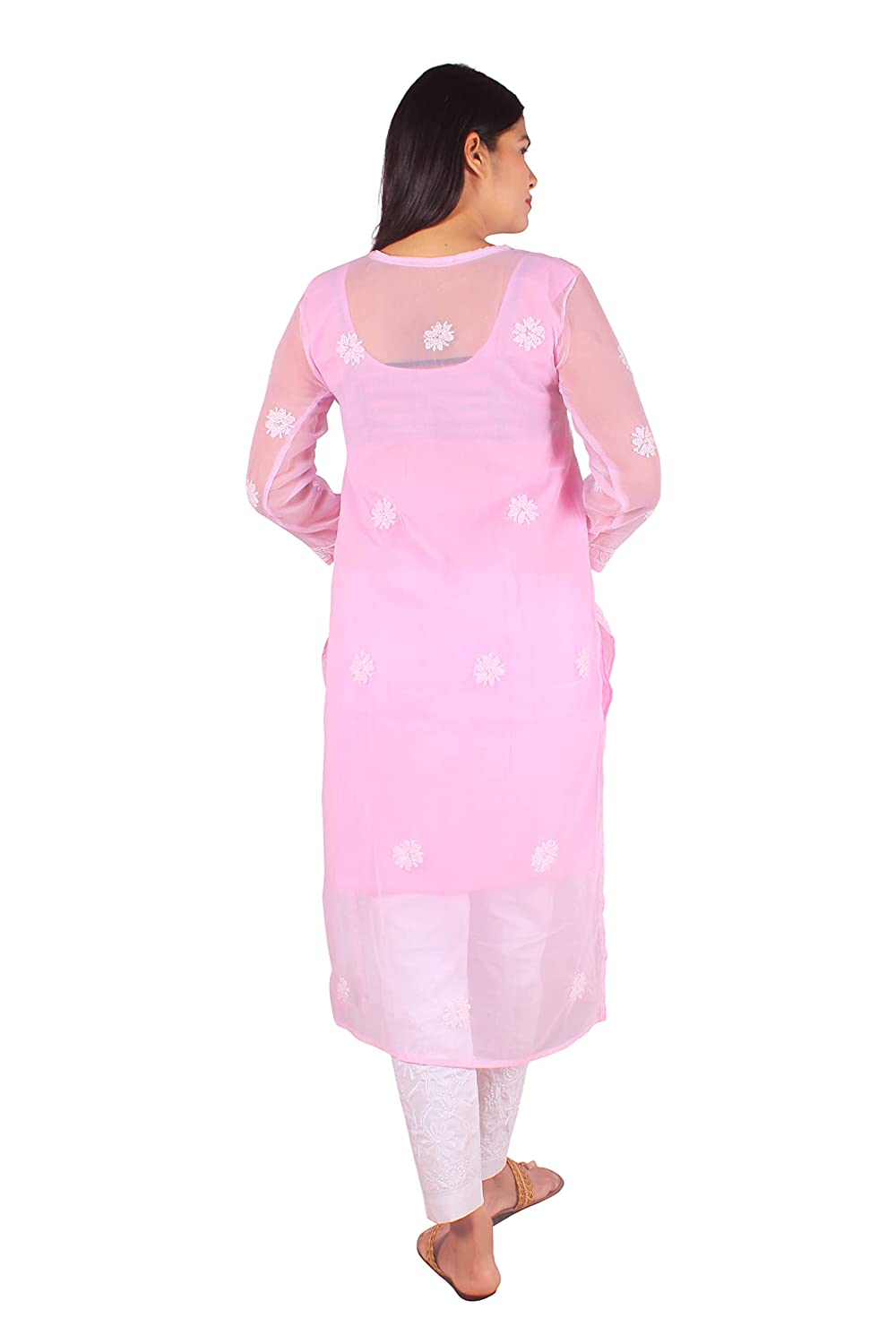 Georgette Chikankari Buta Jaal Straight fit Women's Kurta - Store Chikankari
