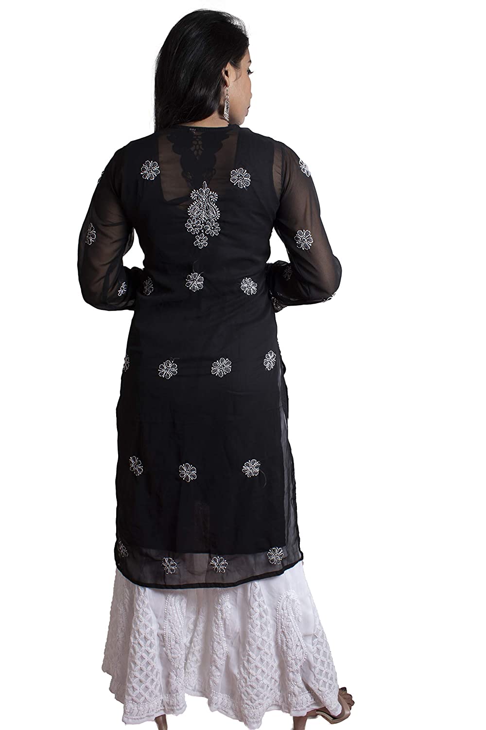 Georgette Chikankari Buta Jaal Straight fit Women's Kurta - Store Chikankari