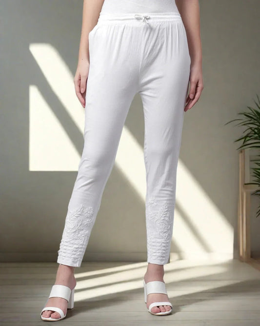 Chikankari Lycra Pant - Store Chikankari