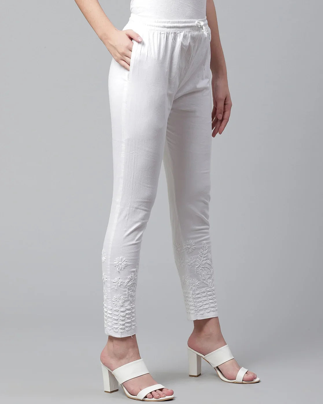 Chikankari Lycra Pant - Store Chikankari
