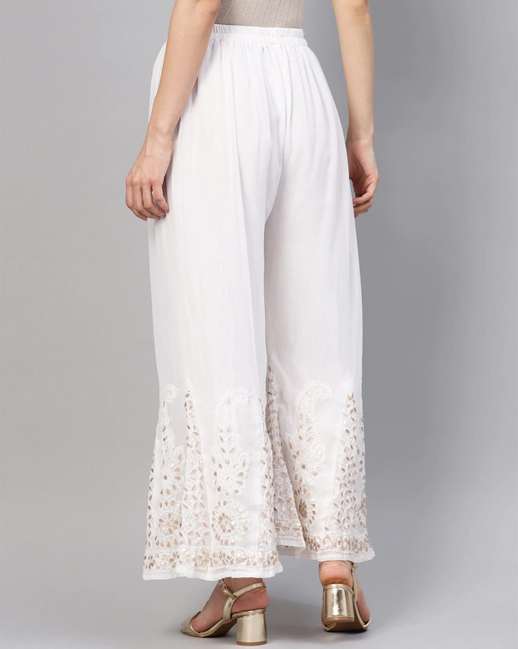 Georgette Chikankari Sharara With Gota Patti Work - Store Chikankari