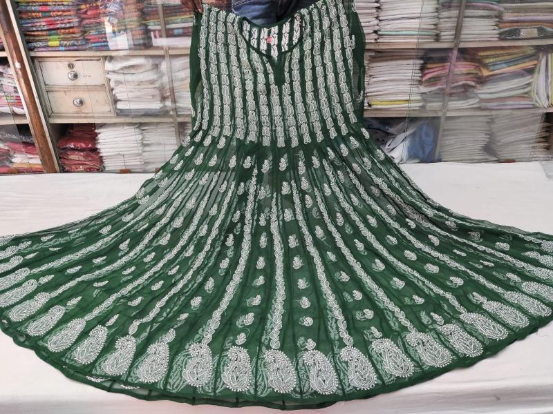 Georgette Chikankari 56 kali Anarkali - Store Chikankari