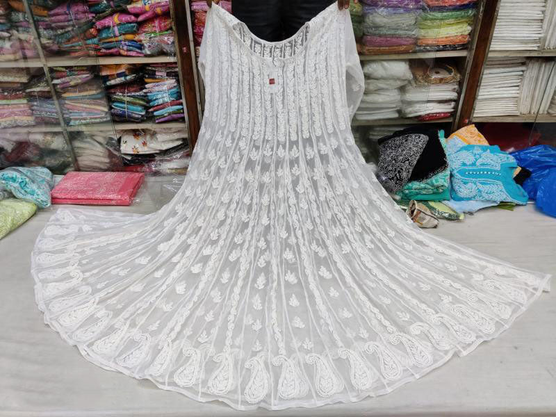 Georgette Chikankari 56 kali Anarkali - Store Chikankari