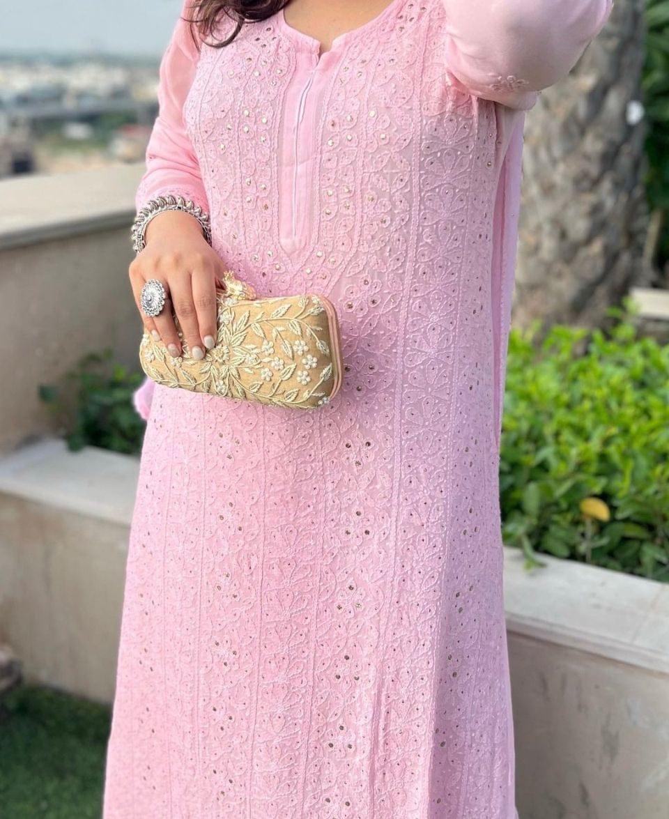 Premium Chikankari Viscose Kurta Set - Store Chikankari