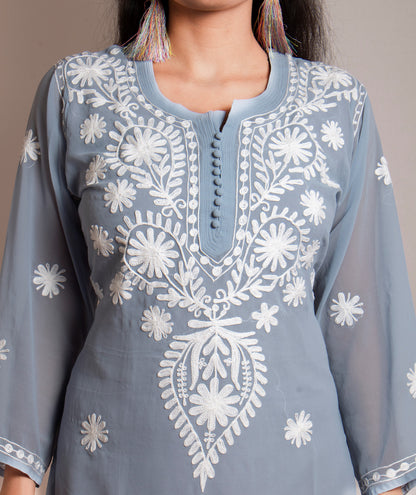 Trendy Chikankari Georgette Machine Work Kurti for Everyday Elegance