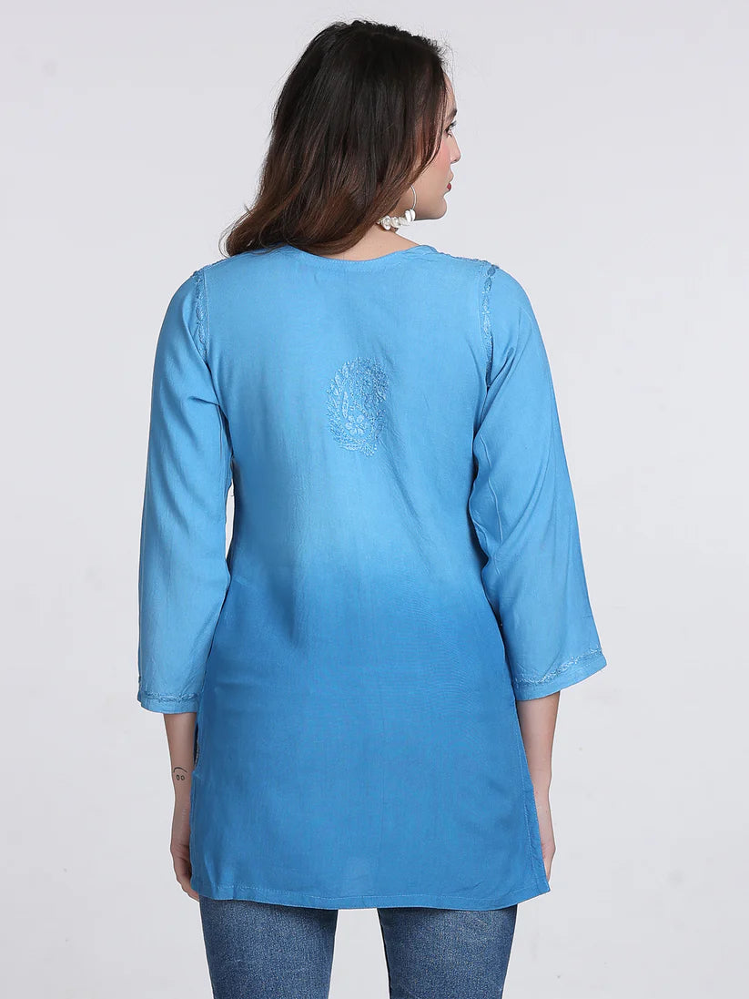 Ryon Ombe Short Top - Store Chikankari