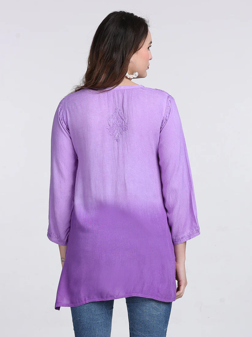 Ryon Ombe Short Top - Store Chikankari