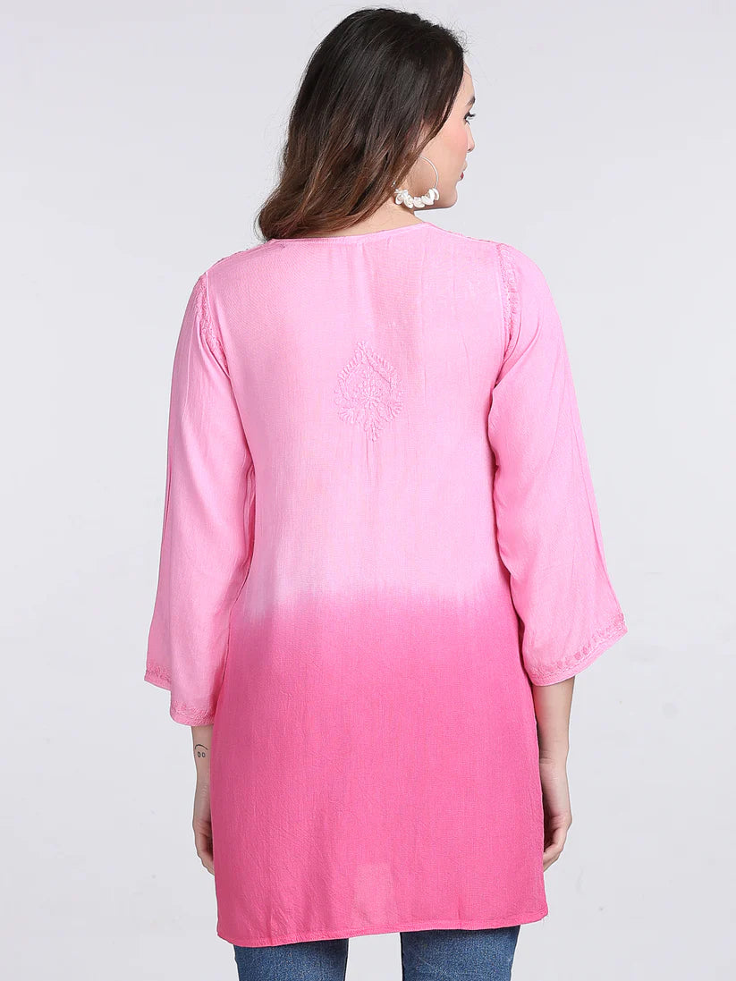 Ryon Ombe Short Top - Store Chikankari