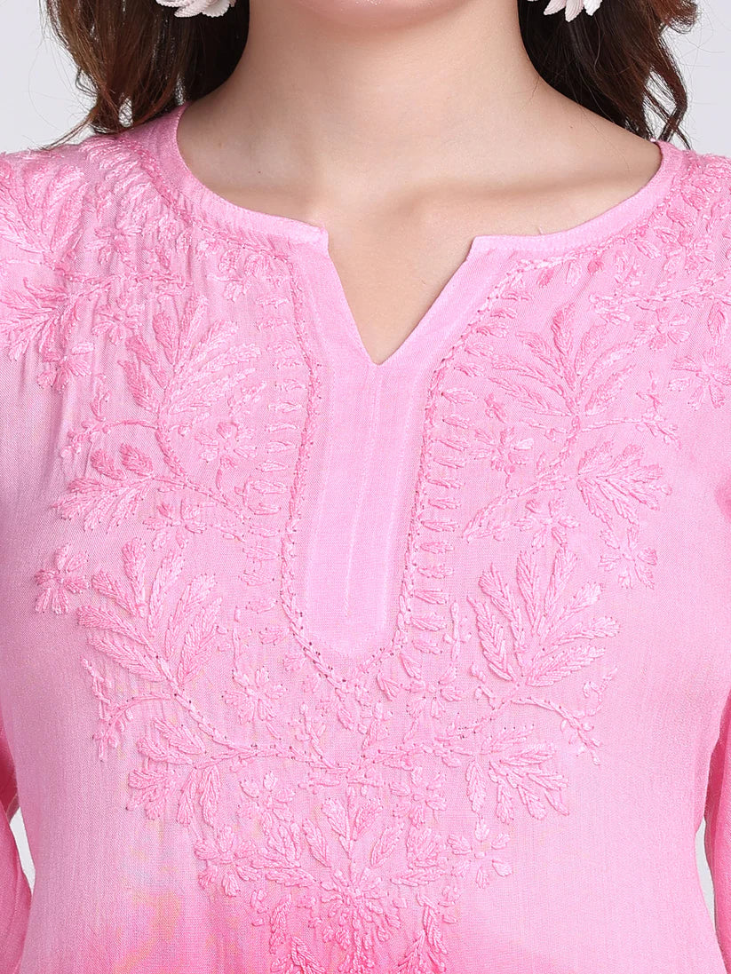 Ryon Ombe Short Top - Store Chikankari