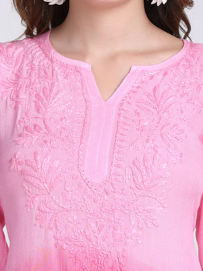 Ryon Ombe Short Top - Store Chikankari