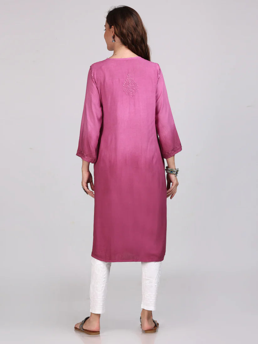 Ombre Chikankari Straight Kurtas - Store Chikankari