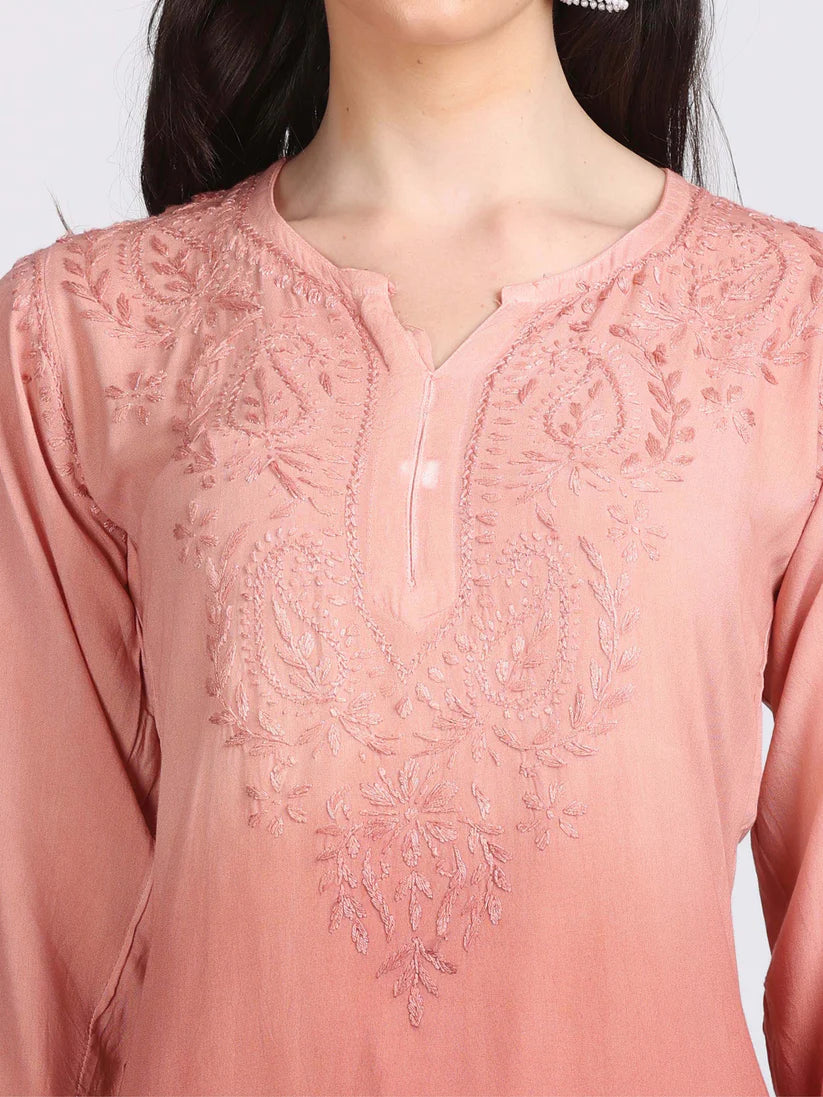 Ryon Ombe Short Top - Store Chikankari