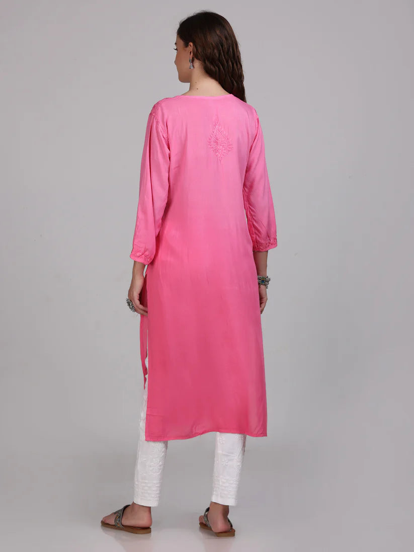 Ombre Chikankari Straight Kurtas - Store Chikankari