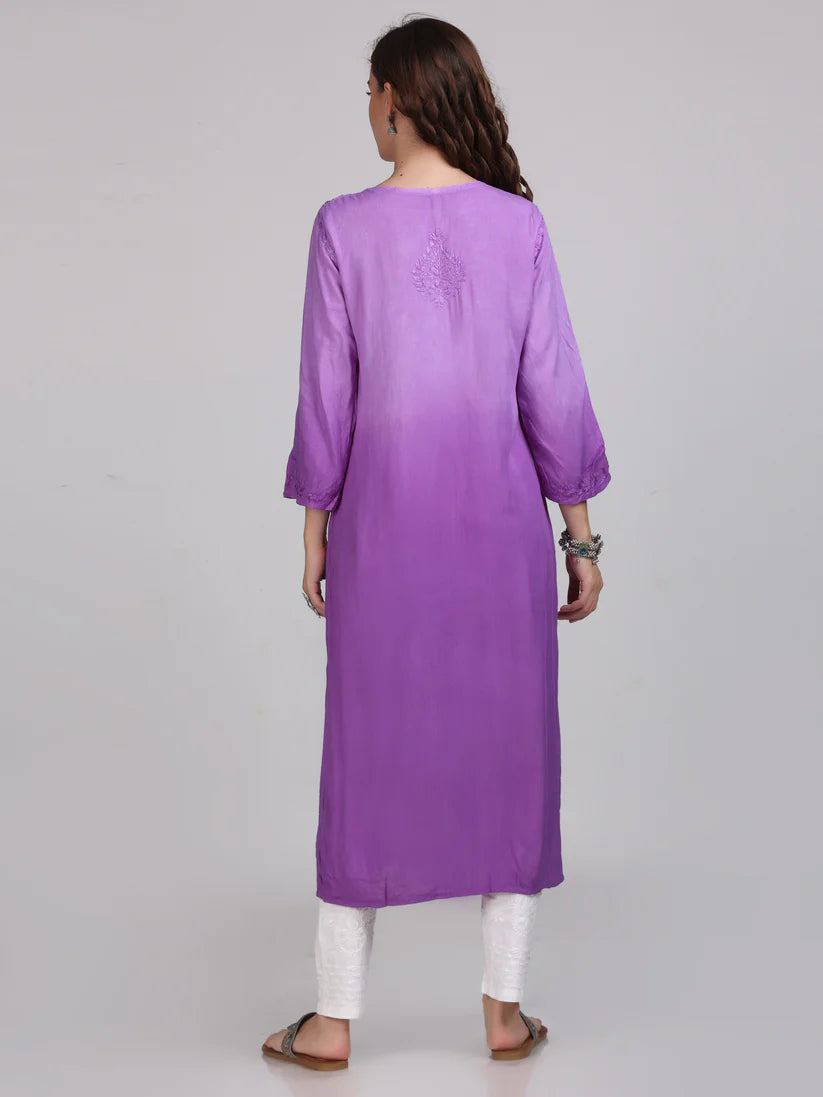 Ombre Chikankari Straight Kurtas - Store Chikankari