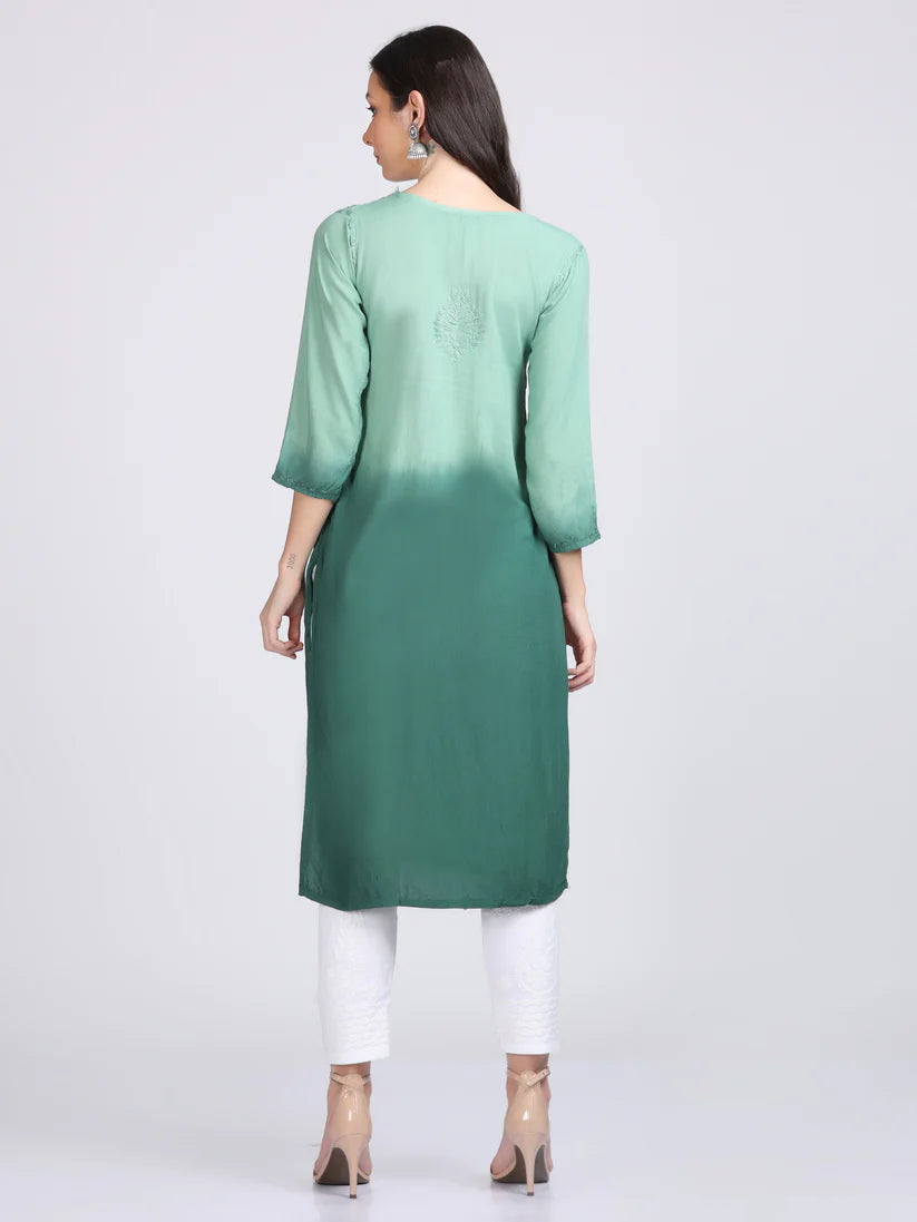 Ombre Chikankari Straight Kurtas - Store Chikankari