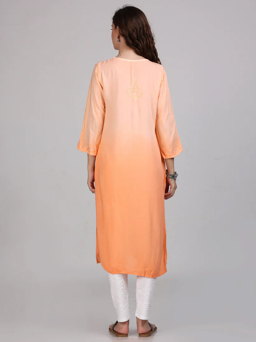 Ombre Chikankari Straight Kurtas - Store Chikankari