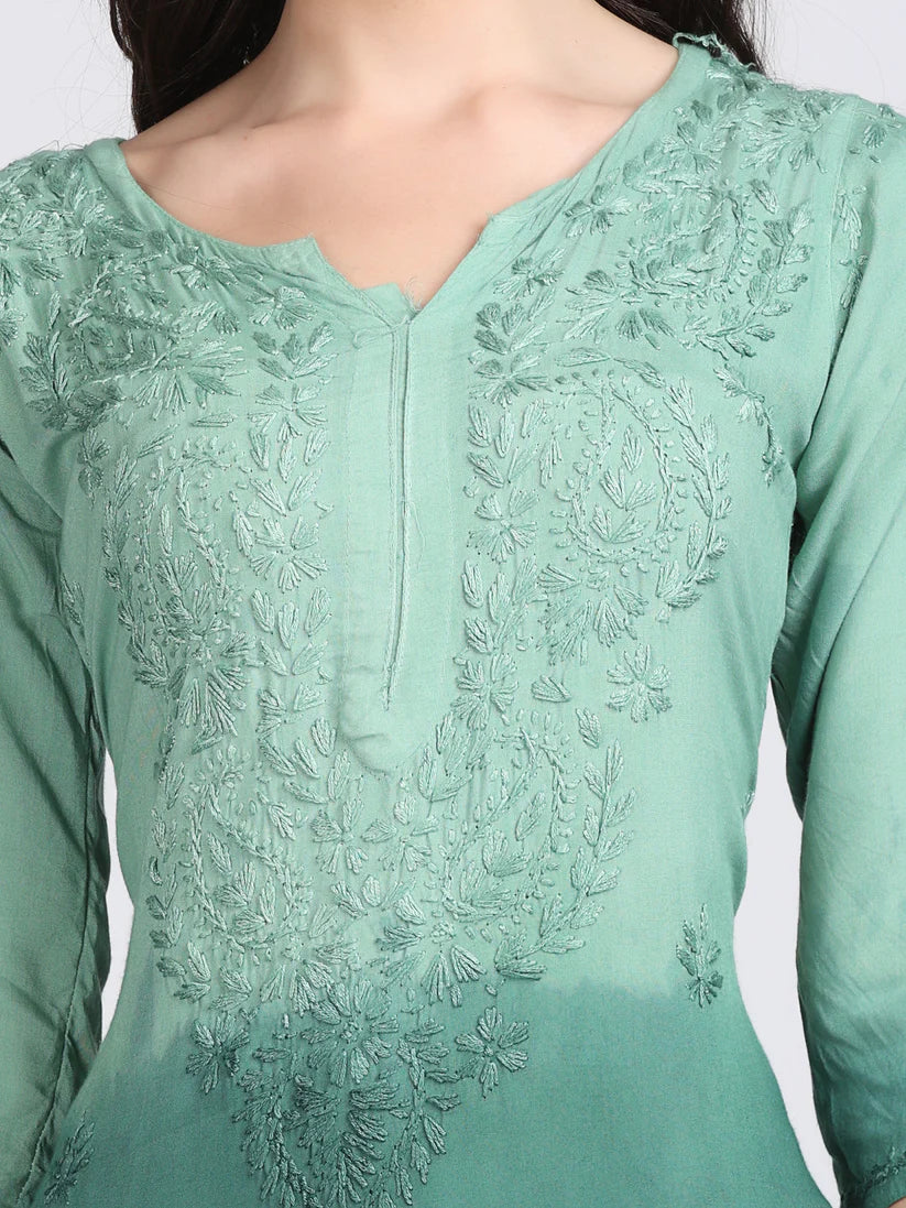 Ombre Chikankari Straight Kurtas - Store Chikankari