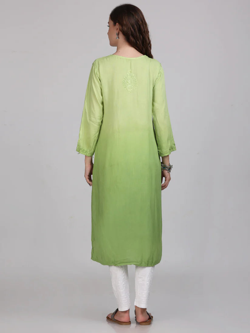 Ombre Chikankari Straight Kurtas - Store Chikankari