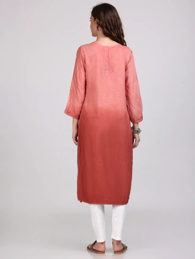 Ombre Chikankari Straight Kurtas - Store Chikankari