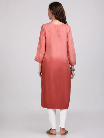 Ombre Chikankari Straight Kurtas - Store Chikankari