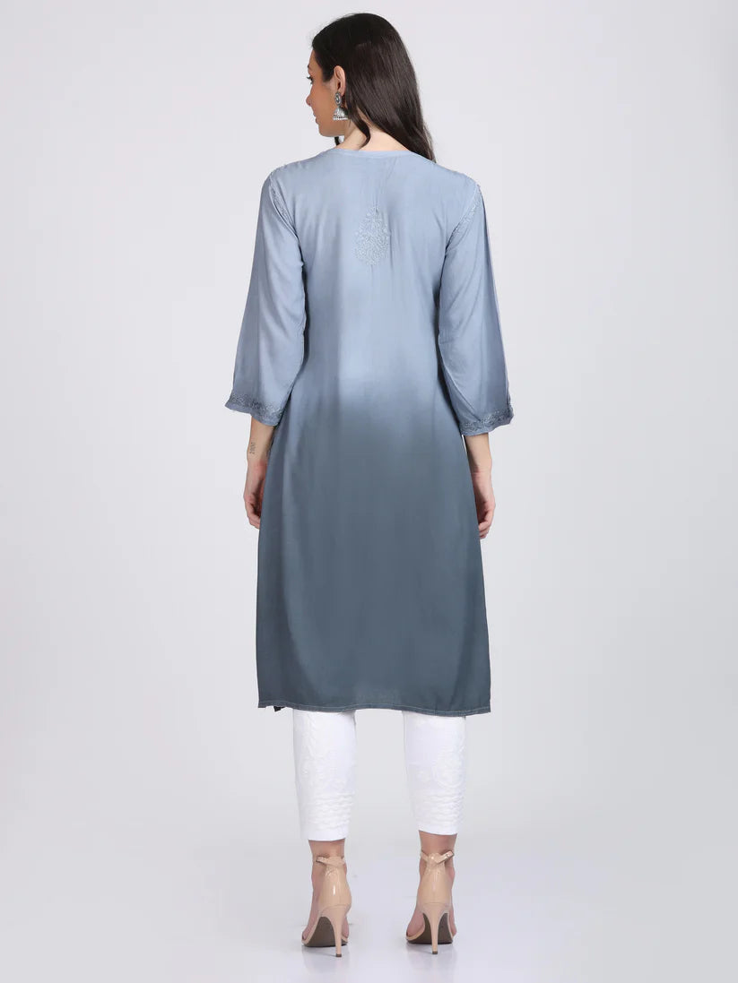Ombre Chikankari Straight Kurtas - Store Chikankari