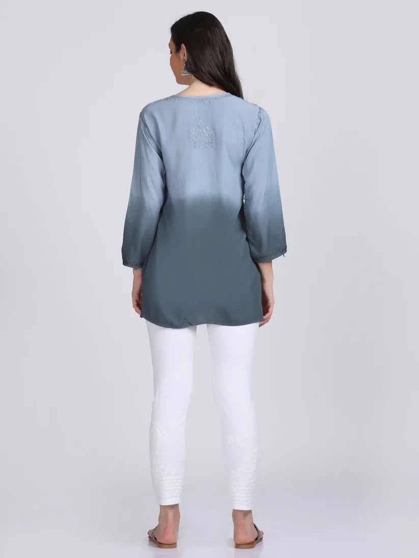 Ryon Ombe Short Top - Store Chikankari