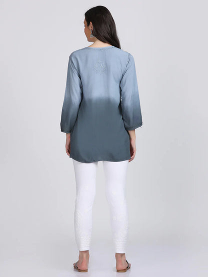 Ryon Ombe Short Top - Store Chikankari