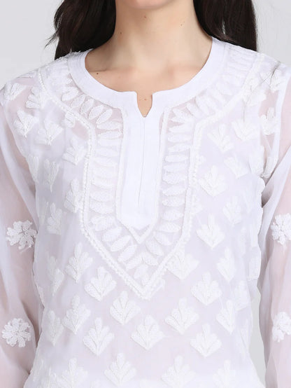 Georgette Chikankari 3 Piece Ombre Dyed Kurta Set - Store Chikankari