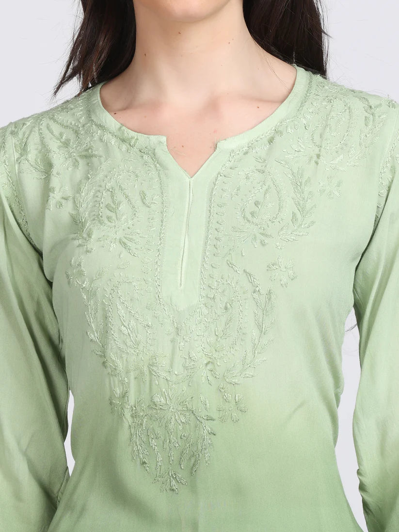 Ryon Ombe Short Top - Store Chikankari