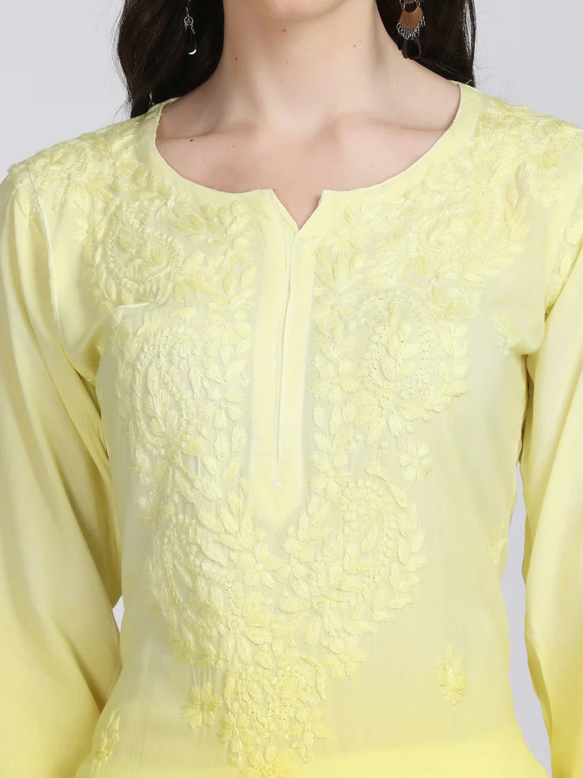 Ombre Chikankari Straight Kurtas - Store Chikankari
