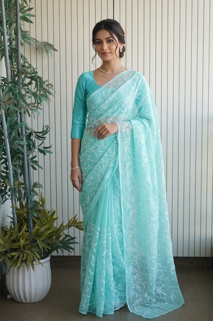 Kota Chikankari Cotton Sari