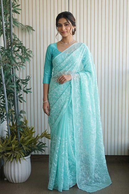 Kota Chikankari Cotton Sari