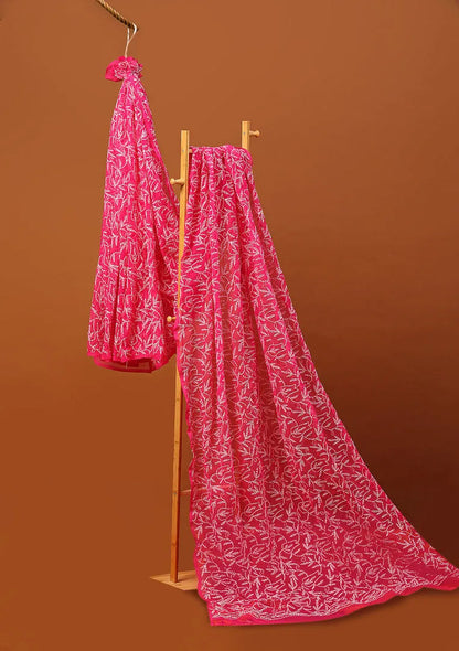 Georgette Chikankari Hand Embroidered Tepchi Saree