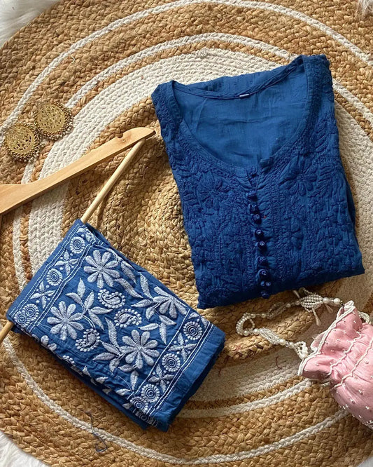 Nazm Chikankari Dobby Cotton Women's 2 piece Kurta Set