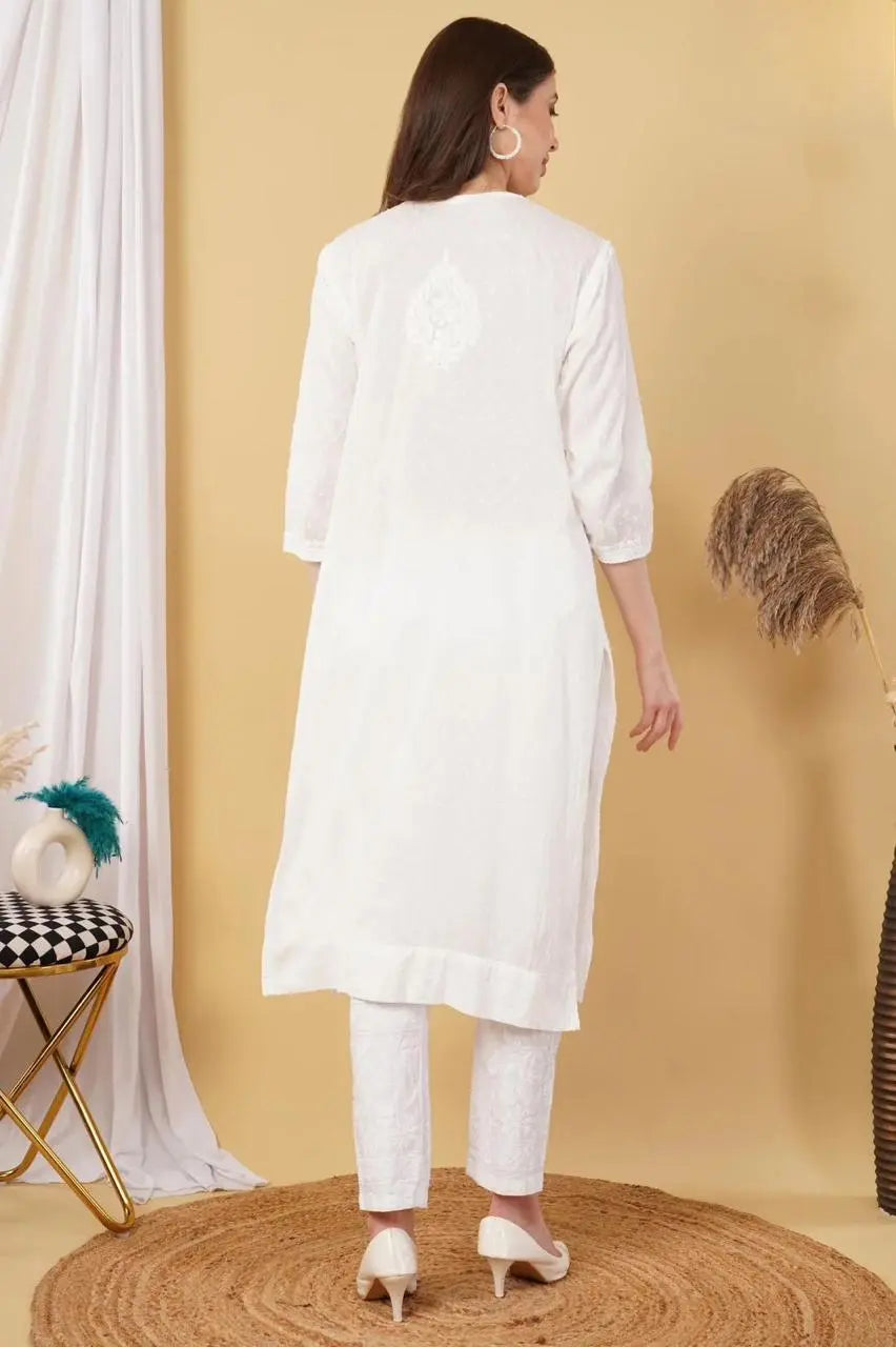 Nazm Chikankari Dobby Cotton Women's 2 piece Kurta Set