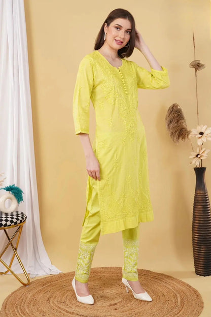 Nazm Chikankari Dobby Cotton Women's 2 piece Kurta Set