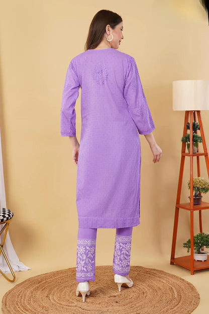 Nazm Chikankari Dobby Cotton Women's 2 piece Kurta Set