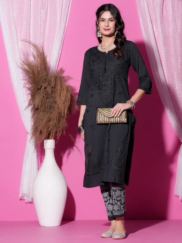 Nazm Chikankari Dobby Cotton Women's 2 piece Kurta Set