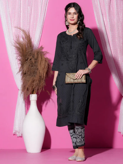 Nazm Chikankari Dobby Cotton Women's 2 piece Kurta Set