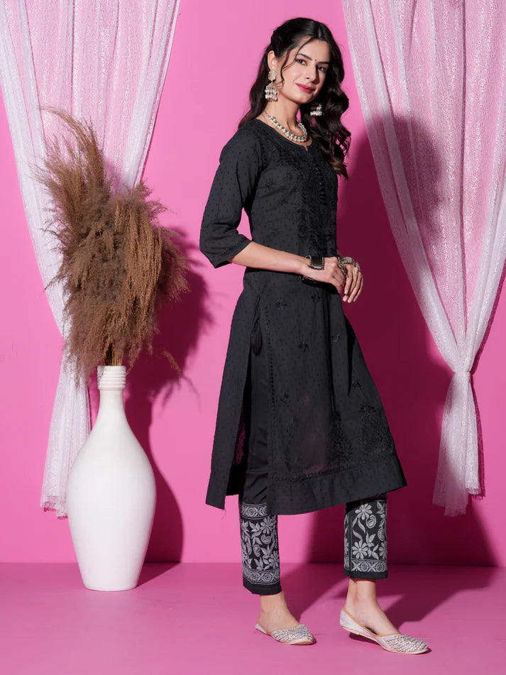 Nazm Chikankari Dobby Cotton Women's 2 piece Kurta Set
