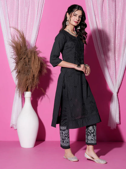 Nazm Chikankari Dobby Cotton Women's 2 piece Kurta Set