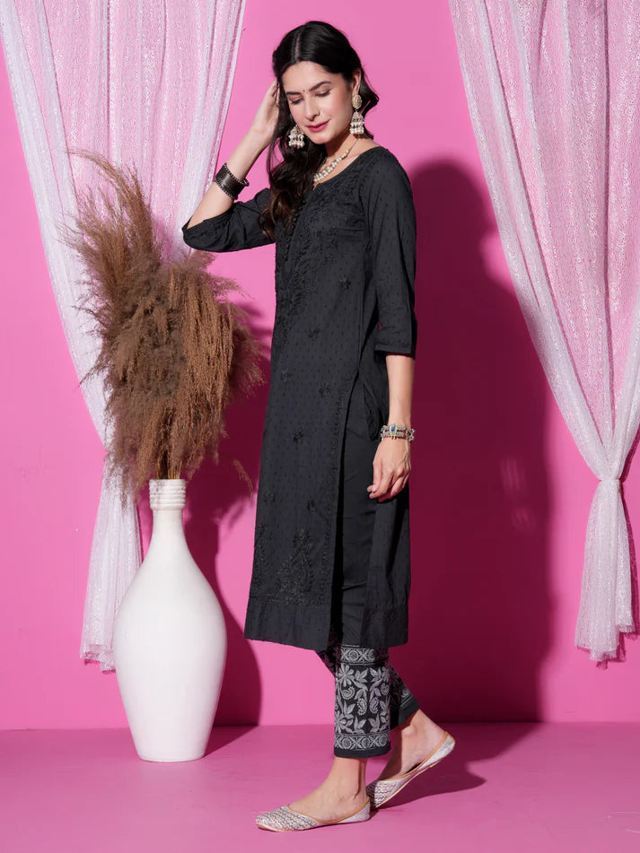 Nazm Chikankari Dobby Cotton Women's 2 piece Kurta Set