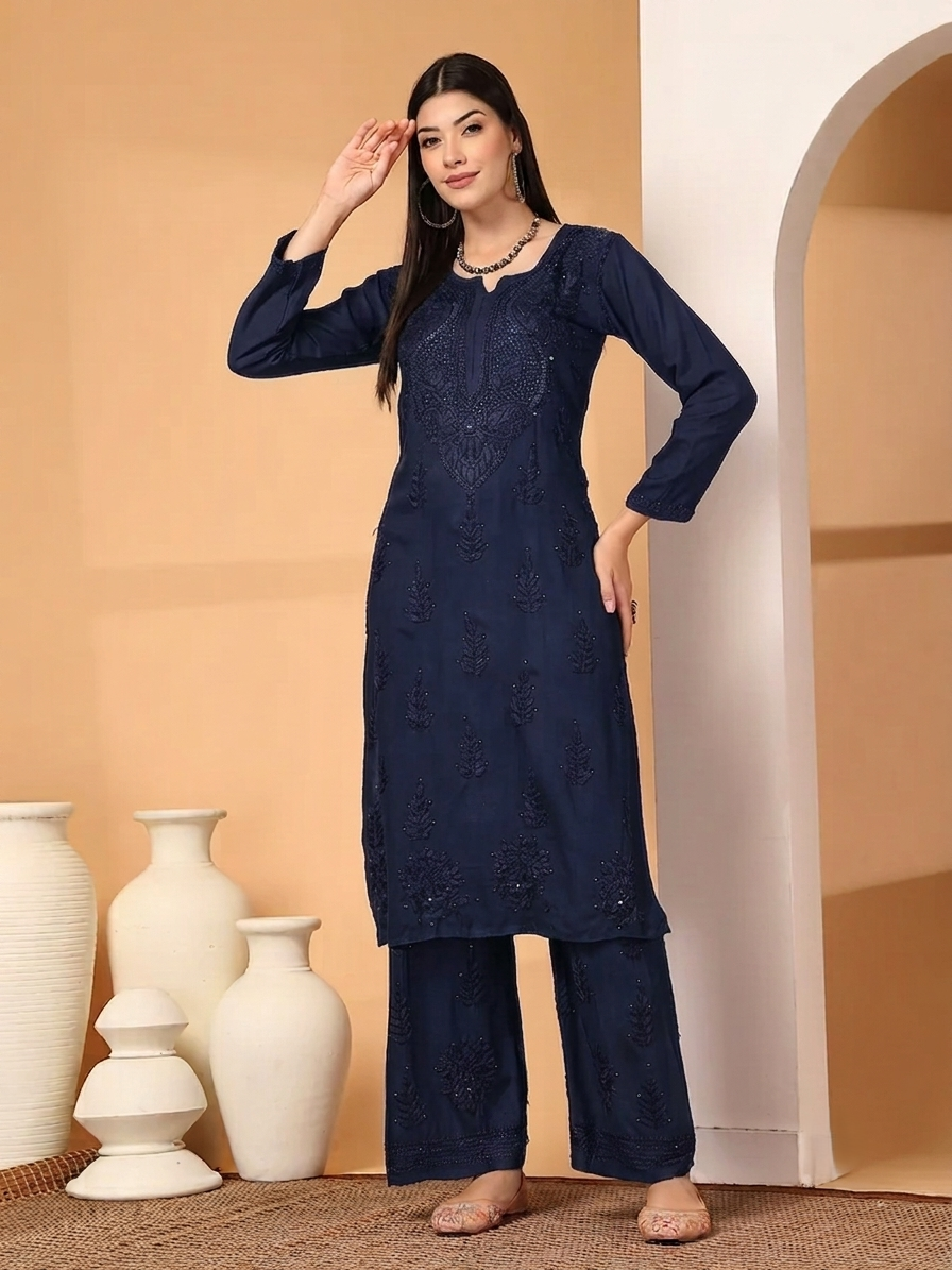 Mukaish cotton cord-set