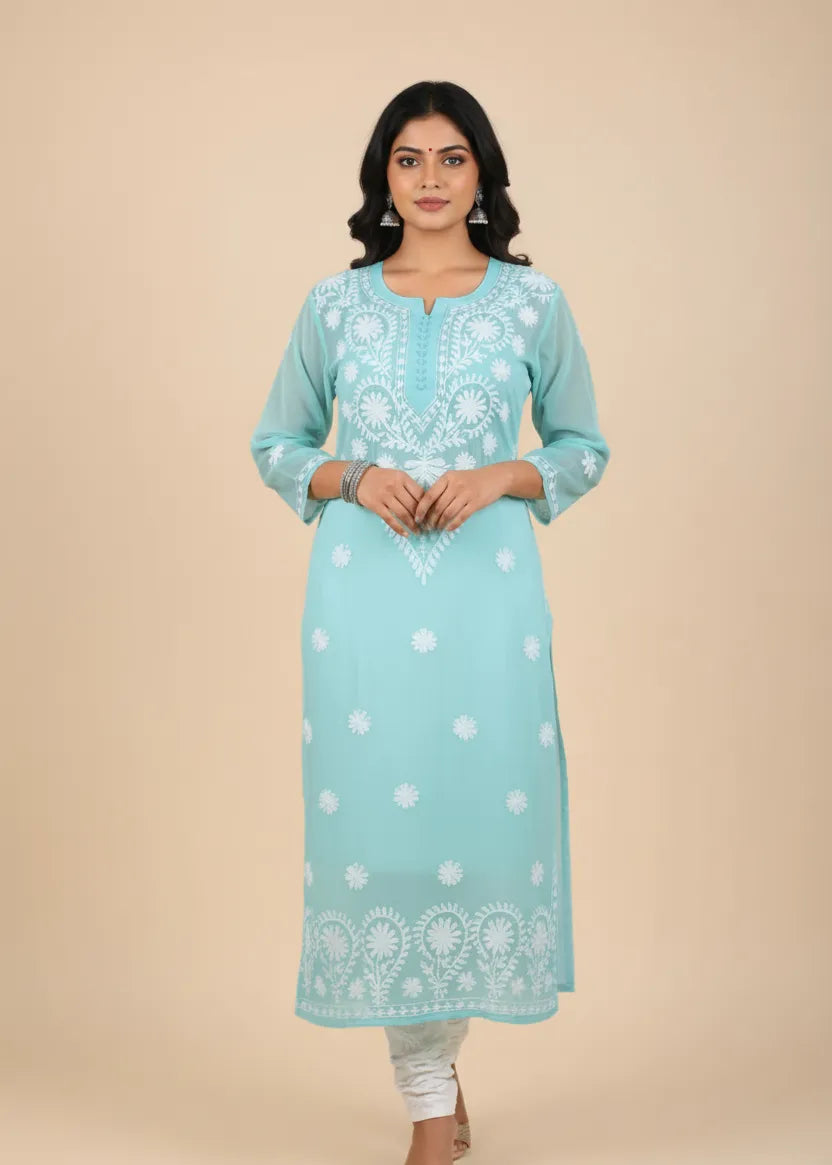 Chikankari Machine Embroidered Kurti – Effortless Chic & Everyday Elegance | Store Chikankari