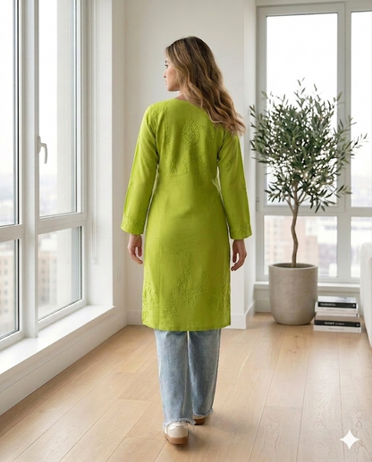 Nazm Chikankari Dobby Cotton Kurta Only – Elegant Everyday Wear for Women | Store Chikankari