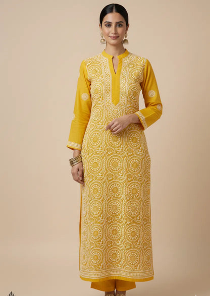 Georgette Chikankari Ring Jaal Kurti Only- Perfect for Ethnic Wear