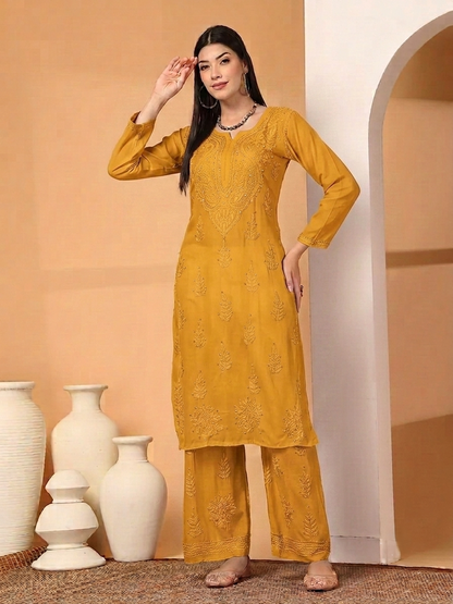 Mukaish cotton cord-set