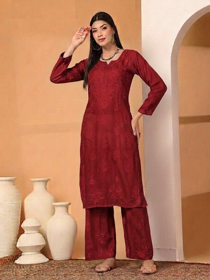 Mukaish cotton cord-set