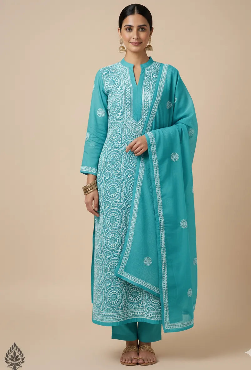 Georgette Chikankari Ring Jaal Dress - Perfect for Ethnic Wear